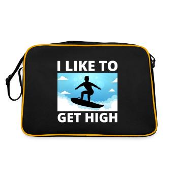 Skysurfing Skydiving Extreme Sport Skydiver Funny - Retro Bag - black/gold - Back