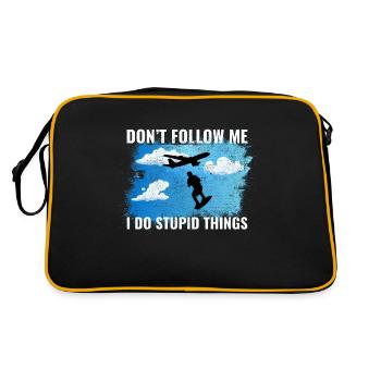 Skysurfing Skydiving Extreme Sport Skydiver Funny - Retro Bag - black/gold - Back