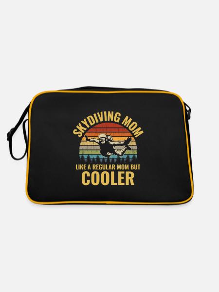 Skydiving Parachute Skydive Skydiver Mom - Retro Bag - black/gold - Back