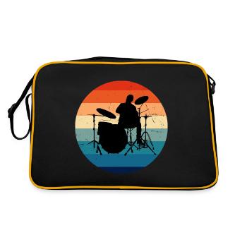 Percussionist Drummer Drums Playing Drums - Retro Bag - black/gold - Back