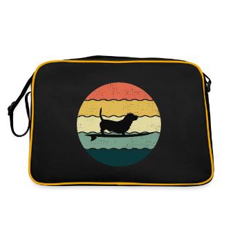 Basset Hound Propriétaire Chien Surf Planche De Surf Rétro - Sac Retro - noir/or - Dos