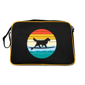 Golden retriever Maman Chien Surf Rétro Vintage - Sac Retro - noir/or - Dos