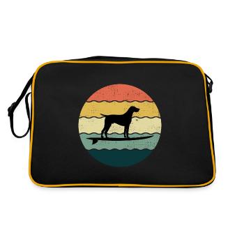 Pointeur allemand à poil court Chien Surf Vagues de mer - Sac Retro - noir/or - Dos