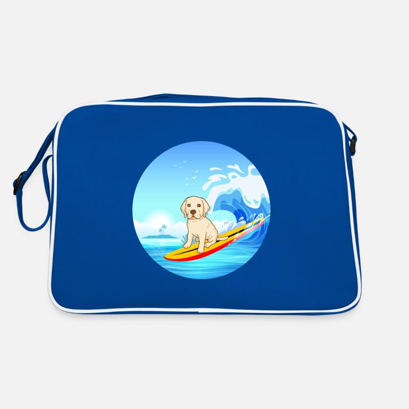 Labrador Retriever Chien Surf Vagues de la mer Sac Retro