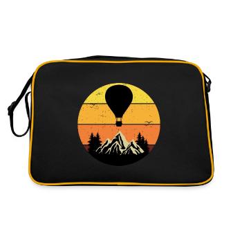 Heißluftballonfahrt Trichter Ballon Pilot Ballonfahrer - Retro Tasche - Schwarz/Gold - Hinten
