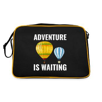 Heißluftballon fahren Trichter Ballonfahrt Ballonfahrer - Retro Tasche - Schwarz/Gold - Hinten