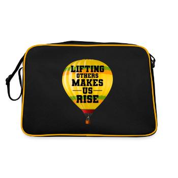 Hot Air Ballooning Hopper Balloon Ride Balloonist - Retro Bag - black/gold - Back
