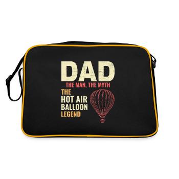 Heißluftballon fahren Trichter Ballon Vater Ballonfahrer - Retro Tasche - Schwarz/Gold - Hinten