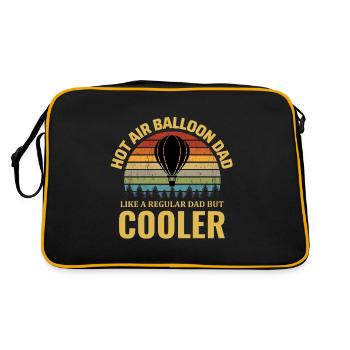 Heißluftballonfahrt Trichter Ballon Vater Ballonfahrer - Retro Tasche - Schwarz/Gold - Hinten