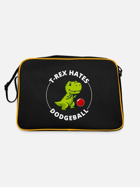 Dodgeball T-rex dinosaure t rex Dino tyrannosaurus - Sac Retro - noir/or - Dos