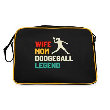 Völkerballspielerin Mutter Ehefrau Legende Mama Mutter - Retro Tasche - Schwarz/Gold - Hinten
