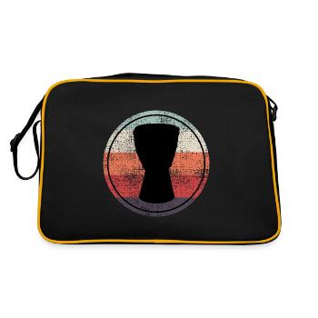 Djembé Player Drummer Music Drum Vintage Retro - Sac Retro - noir/or - Dos