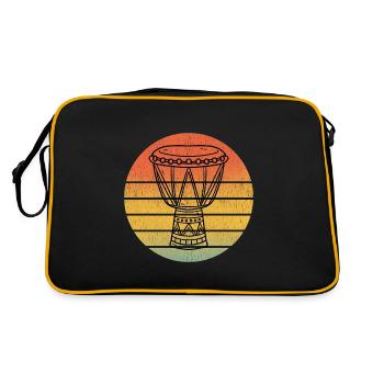 Djembé Player Drummer Music Drum Vintage Retro - Sac Retro - noir/or - Dos