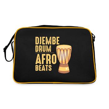 Djembé Player Drummer Music Drum Musicien - Sac Retro - noir/or - Dos