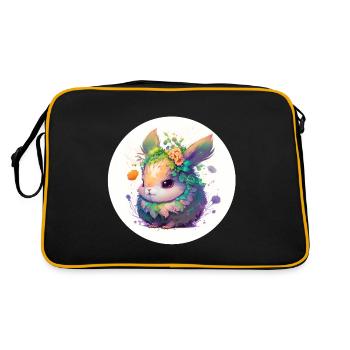 Animal rabbit fantasy and cute - Retro Bag - black/gold - Back