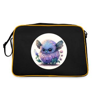 Animal chouette fantasy et mignonne - Sac Retro - noir/or - Dos