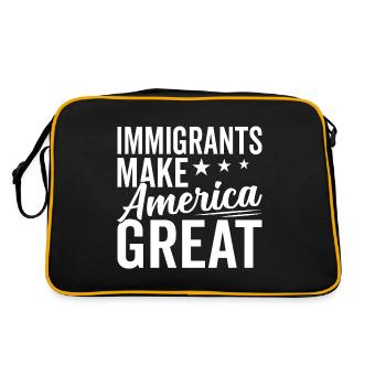 Immigrants USA Immigration Lovers Proud - Retro Bag - black/gold - Back