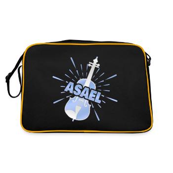 Geschenk für Asael - Retro Tasche - Schwarz/Gold - Hinten
