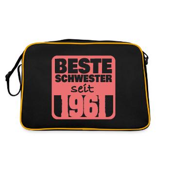 Schwesterchen 1961 - Retro Tasche - Schwarz/Gold - Hinten