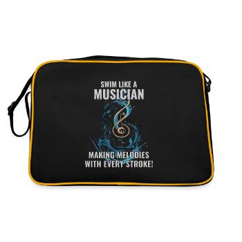 Schwimmen wie ein Musiker - Retro Tasche - Schwarz/Gold - Hinten