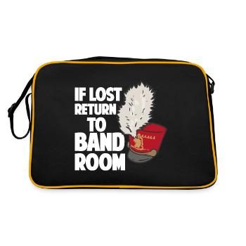 Bei Verlust zurück in den Bandraum Marching Band - Retro Tasche - Schwarz/Gold - Hinten