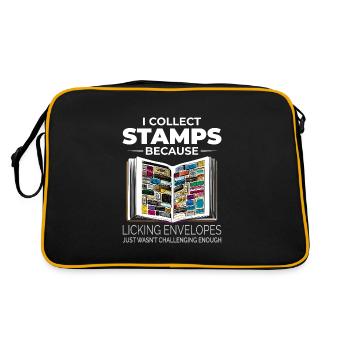 Stamp Collecting Collector Philatelist Philately - Retro Bag - black/gold - Back
