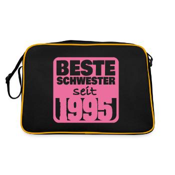 Schwesterchen 1995 - Retro Tasche - Schwarz/Gold - Hinten