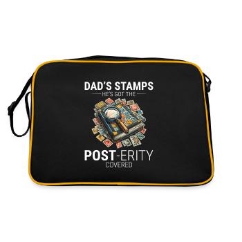 Timbre-poste vintage Collector Papa Philatéliste - Sac Retro - noir/or - Dos