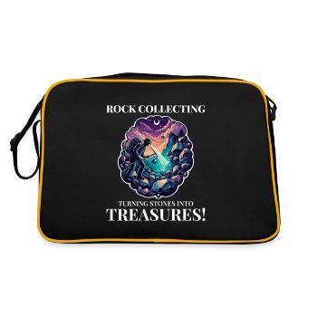 Rock Collecting Collector Geology Fossil Collector - Retro Bag - black/gold - Back