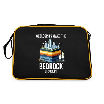 Geologen: Das Fundament der Gesellschaft, Geologie - Retro Tasche - Schwarz/Gold - Hinten