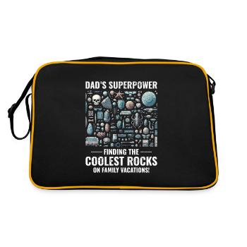 Rock Collecting Dad Geological Fossil Collector - Retro Bag - black/gold - Back
