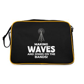 Opérateur de radio amateur Vagues et blagues drôles - Sac Retro - noir/or - Dos