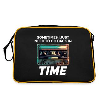 Vintage-Kassette aus den 80ern: Zeitreise mit Stil - Retro Tasche - Schwarz/Gold - Hinten