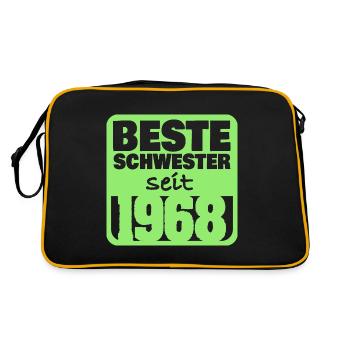 Geschwister 1968 - Retro Tasche - Schwarz/Gold - Hinten