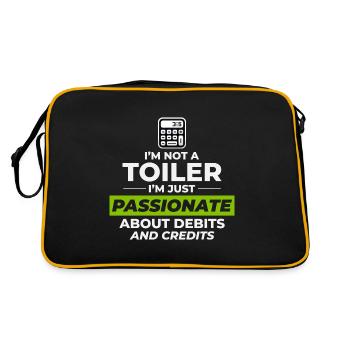 Passionate Accountant Debits Credits Funny Humor - Retro Bag - black/gold - Back