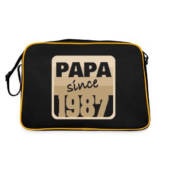 Vatertag 1987 - Retro Tasche - Schwarz/Gold - Hinten