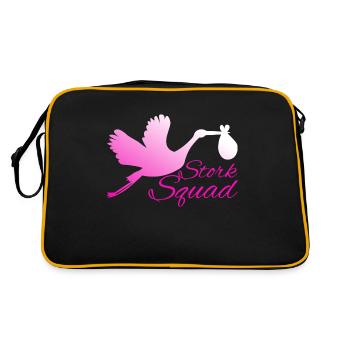 Stork Squad Labor & Delivery Nurse - Retro Tasche - Schwarz/Gold - Hinten