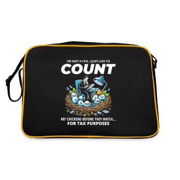 CPA Chick Counter: Humorous Tax Season Nesting Fun - Retro Bag - black/gold - Back