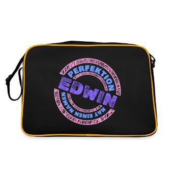 Edwin - Retro Tasche - Schwarz/Gold - Hinten