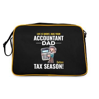 Buchhalter Papa Buchhaltung Finanzen Finanzen Lustig - Retro Tasche - Schwarz/Gold - Hinten