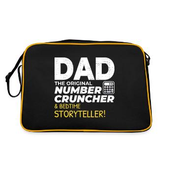 Buchhalter Papa Buchhaltung Finanzen Finanzen Lustig - Retro Tasche - Schwarz/Gold - Hinten