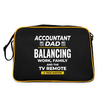 Buchhalter Papa Buchhaltung Finanzen Finanzen Lustig - Retro Tasche - Schwarz/Gold - Hinten