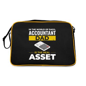 Buchhalter Papa Buchhaltung Finanzen Finanzen Lustig - Retro Tasche - Schwarz/Gold - Hinten