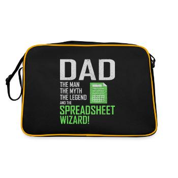 Buchhalter Papa Buchhaltung Finanzen Finanzen Lustig - Retro Tasche - Schwarz/Gold - Hinten