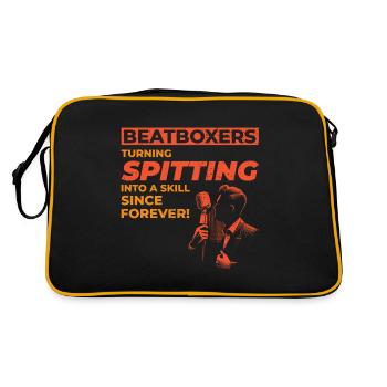Beatboxing Musikalischer Humor Spucken Geschicklichkeit Humorvoll - Retro Tasche - Schwarz/Gold - Hinten