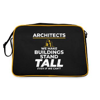 Architects Humorous Heights Construction Funny - Retro Bag - black/gold - Back