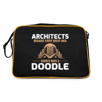 Architect Doodles Interior Design Innovation Funny - Retro Bag - black/gold - Back