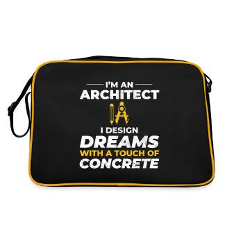 Architect Dreams Concrete Design Construction - Retro Bag - black/gold - Back