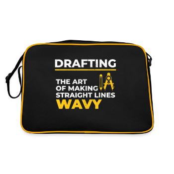 Architect Drafting Wavy Lines Construction Funny - Retro Bag - black/gold - Back