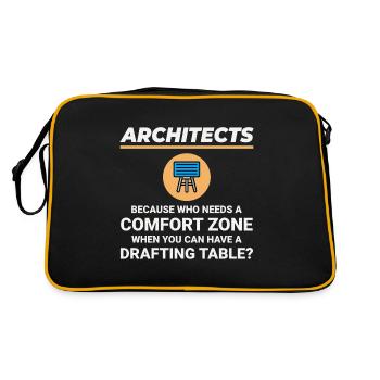 Architect Drafting Table Construction Architecture - Retro Bag - black/gold - Back